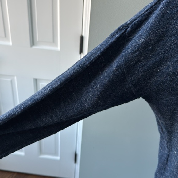 Eileen Fisher 100% organic cotton sweater tunic denim color size L button down - Picture 6 of 8